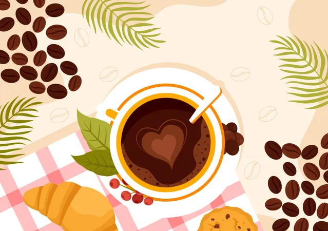 Internationaler Tag des Kaffees  Illustration