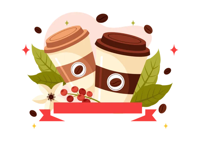 Internationaler Tag des Kaffees  Illustration