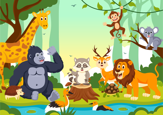 Internationaler tag der tiere  Illustration