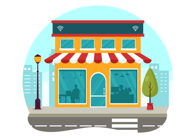 Internet access is provided by restaurant  Illustration