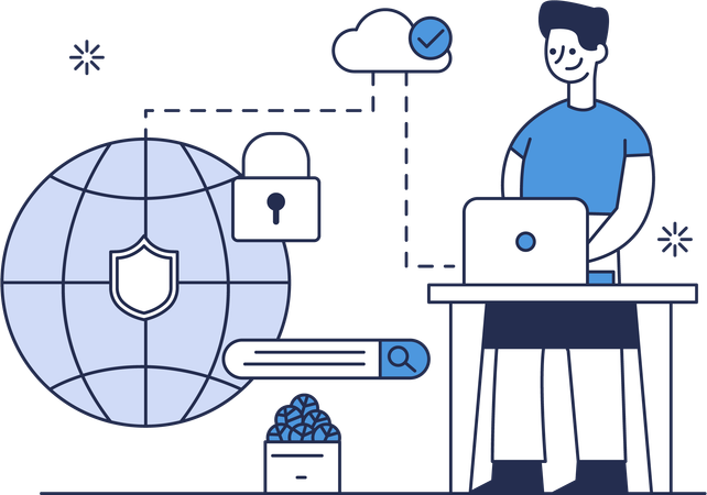 Internet Access Security  Illustration