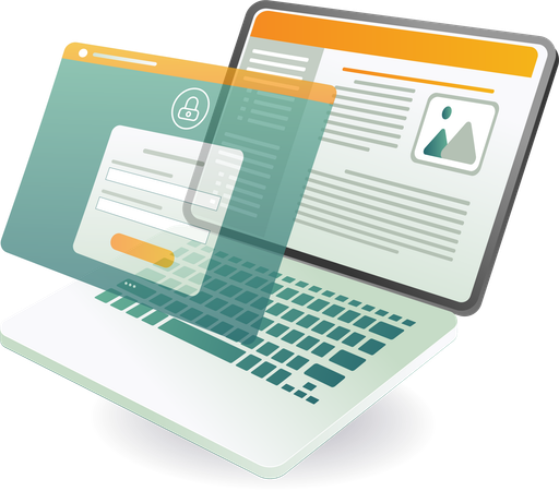 Internet account security password information  Illustration