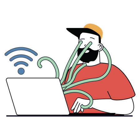 Internet addiction  Illustration