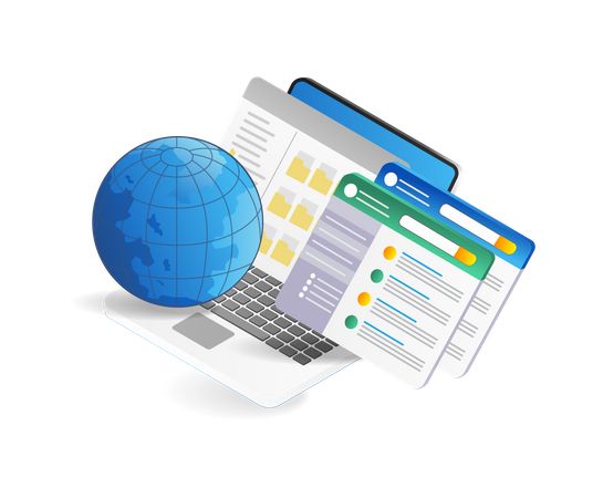 Internet application information data  Illustration