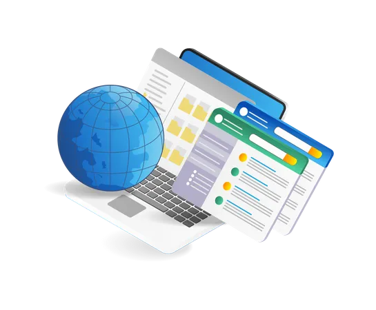 Internet application information data  Illustration