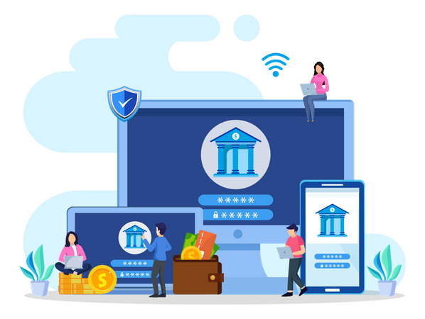 Internet Banking Service  Illustration