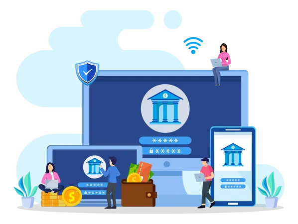 Internet Banking Service  Illustration