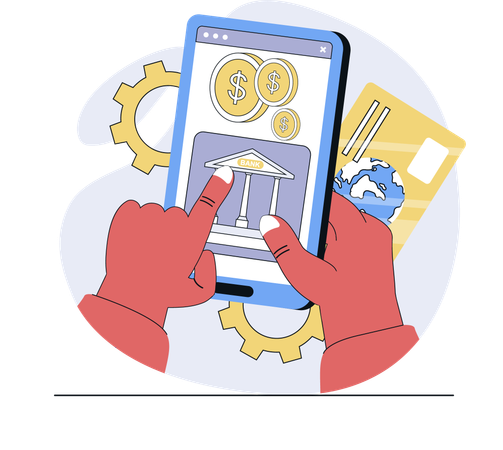 Internet banking system  Illustration