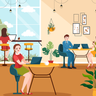 internet cafe illustration free download