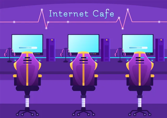 Internet Cafe Illustration