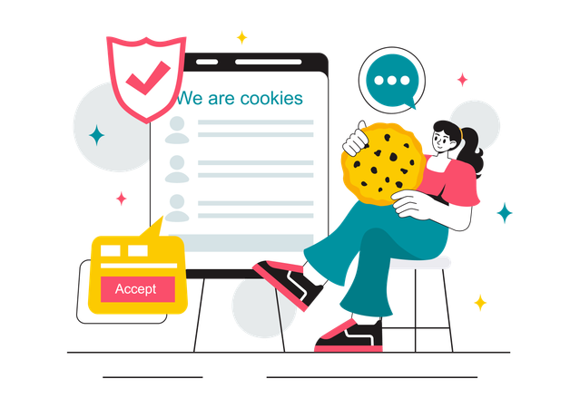 Von Mitarbeitern entwickelte Internet-Cookies-Technologie  Illustration