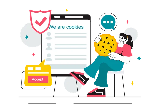 Von Mitarbeitern entwickelte Internet-Cookies-Technologie  Illustration