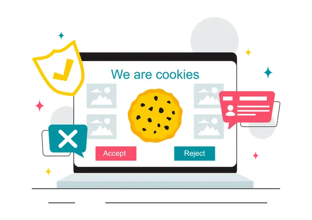 Tecnologia de Cookies da Internet  Ilustração