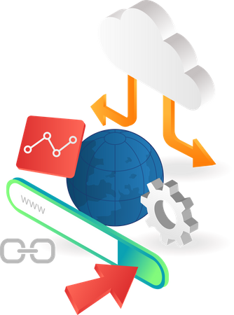 Internet data cloud server information  Illustration