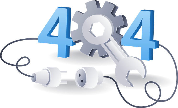 Internet error code 404 technology system  Illustration