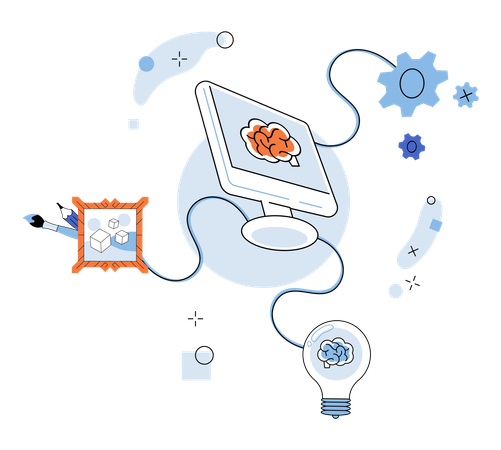 Internet explorers delve into realms digital intelligence  Illustration