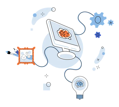 Internet explorers delve into realms digital intelligence  Illustration