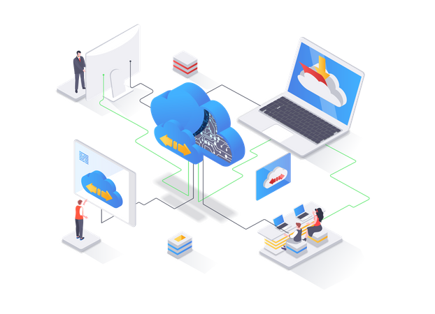 Internet hosting provider, data storage service  Illustration