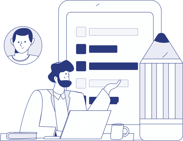 Internet Job Application Form  Illustration