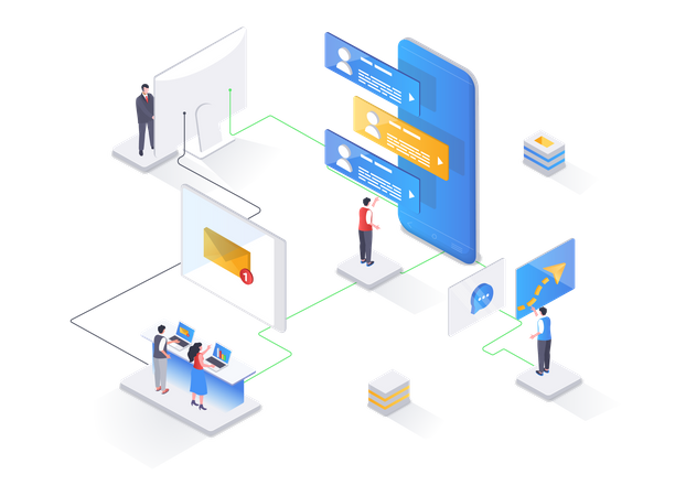 Internet messenger mobile application  Illustration