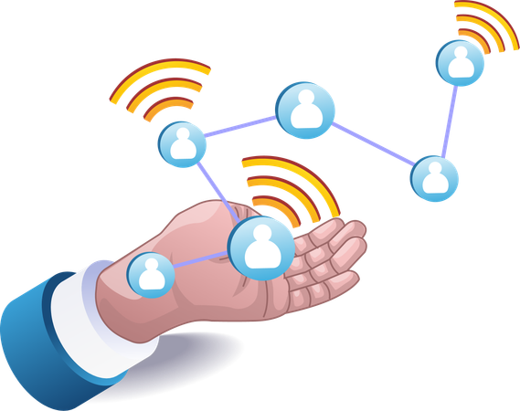 Internet network communication between people  Illustration