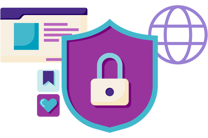 Internet network security  Illustration