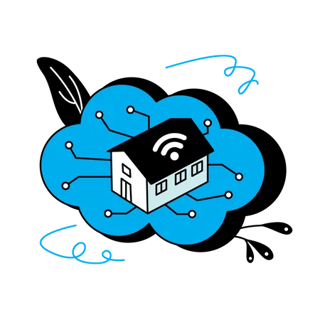 Internet of things home cloud Illustration