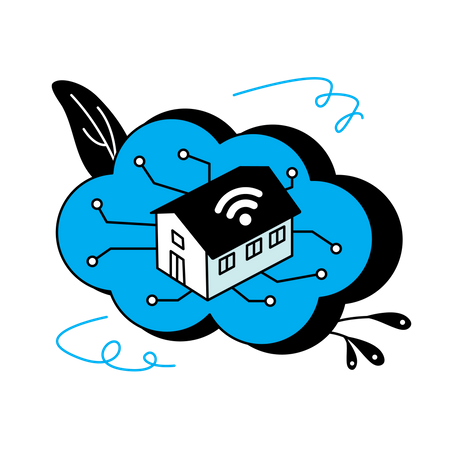 Internet of things home cloud  Illustration