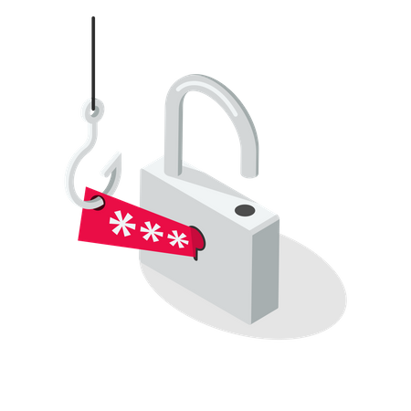 Internet phishing attack  Illustration