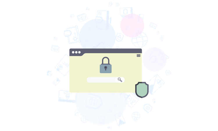 Internet search protection Illustration
