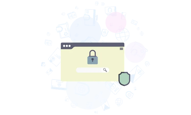 Internet search protection Illustration