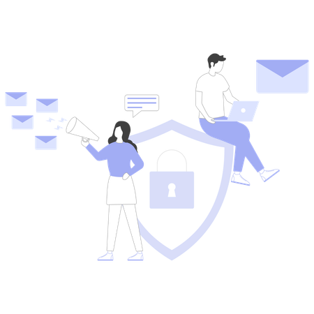 Internet Security ensures employee security  Illustration