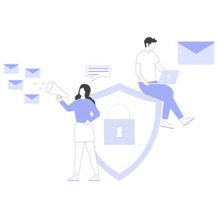 Internet Security ensures employee security  Illustration