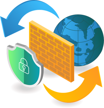 Internet security firewall Illustration