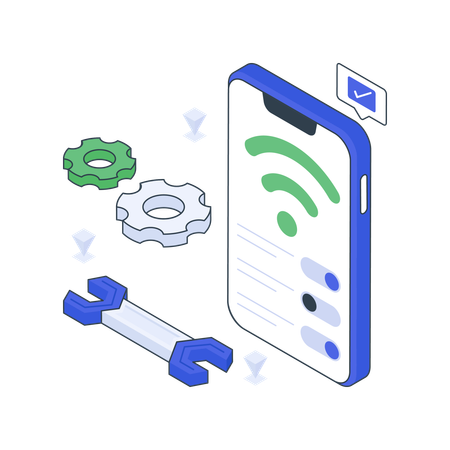 Internet Setting of mobile  Illustration