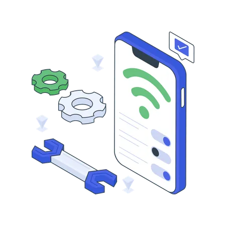 Internet Setting of mobile  Illustration