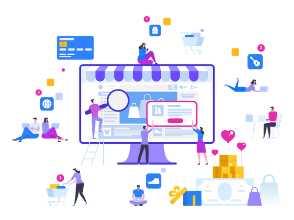 Internet Shopping  Illustration