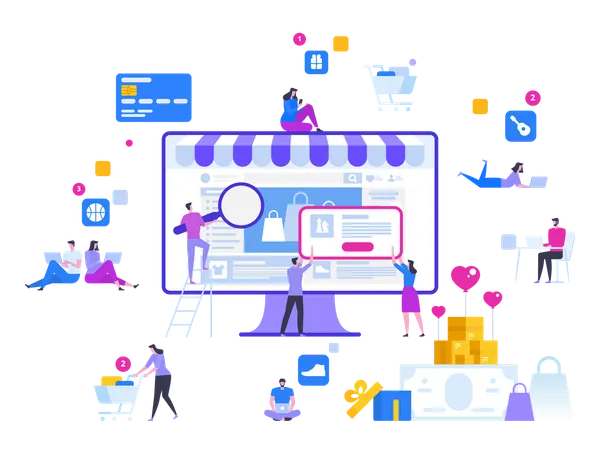 Internet Shopping  Illustration