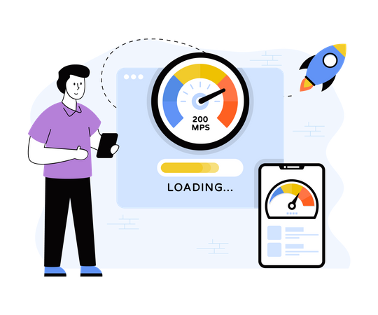 Internet Speed checking app  Illustration