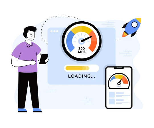 Internet Speed checking app  Illustration