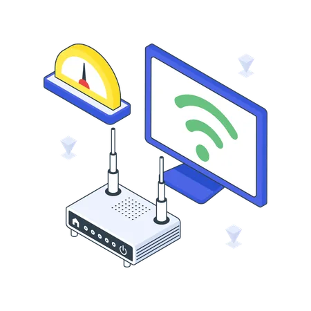 Internet Speed on computer  Illustration