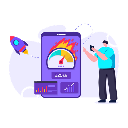 Internet speed test application  Illustration