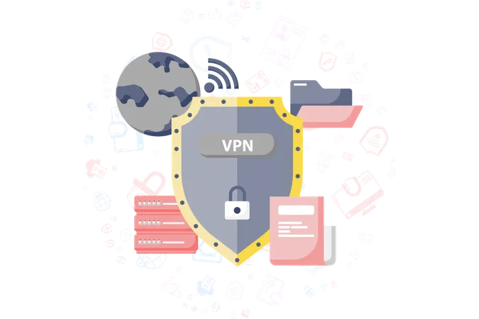 Garantia de segurança vpn internet  Ilustração