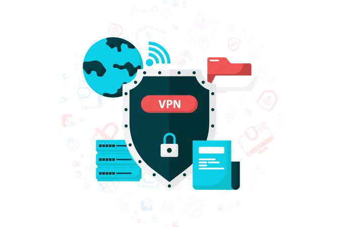 Internet-VPN-Sicherheitsgarantie  Illustration