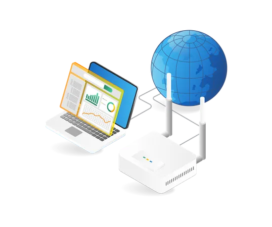 Internet Wifi Router Analyzer  Illustration
