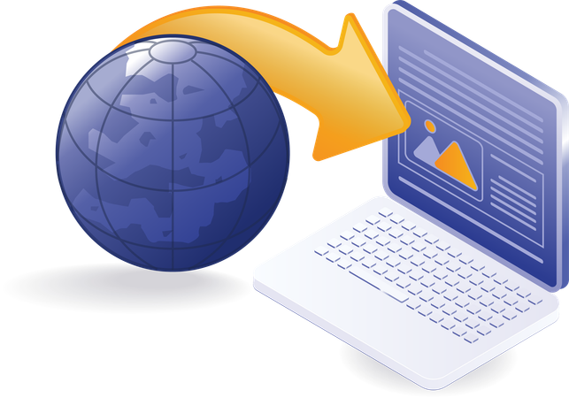 Internet world information in computers  Illustration