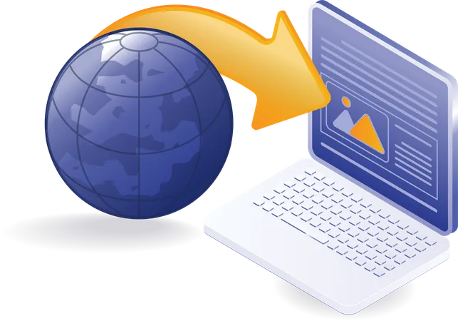 Internet world information in computers  Illustration