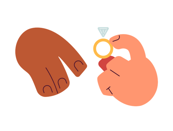 Interracial marriage  イラスト
