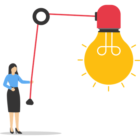 Lâmpada interruptora de luz de mão  Ilustração