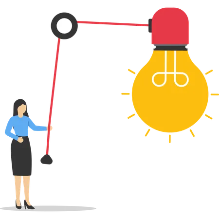 Lâmpada interruptora de luz de mão  Ilustração